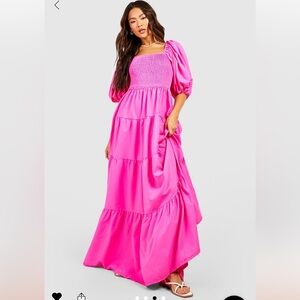 Extreme puff smoke maxi dress